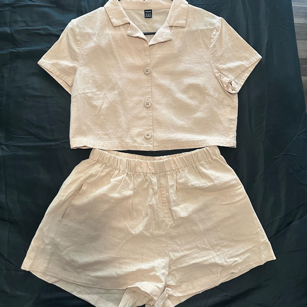 Crop top and shorts